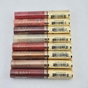 IMAN Luxury Lip Shimmer Lip Gloss Lot Of 8 Assorted Shades Mixed Colors Lot New